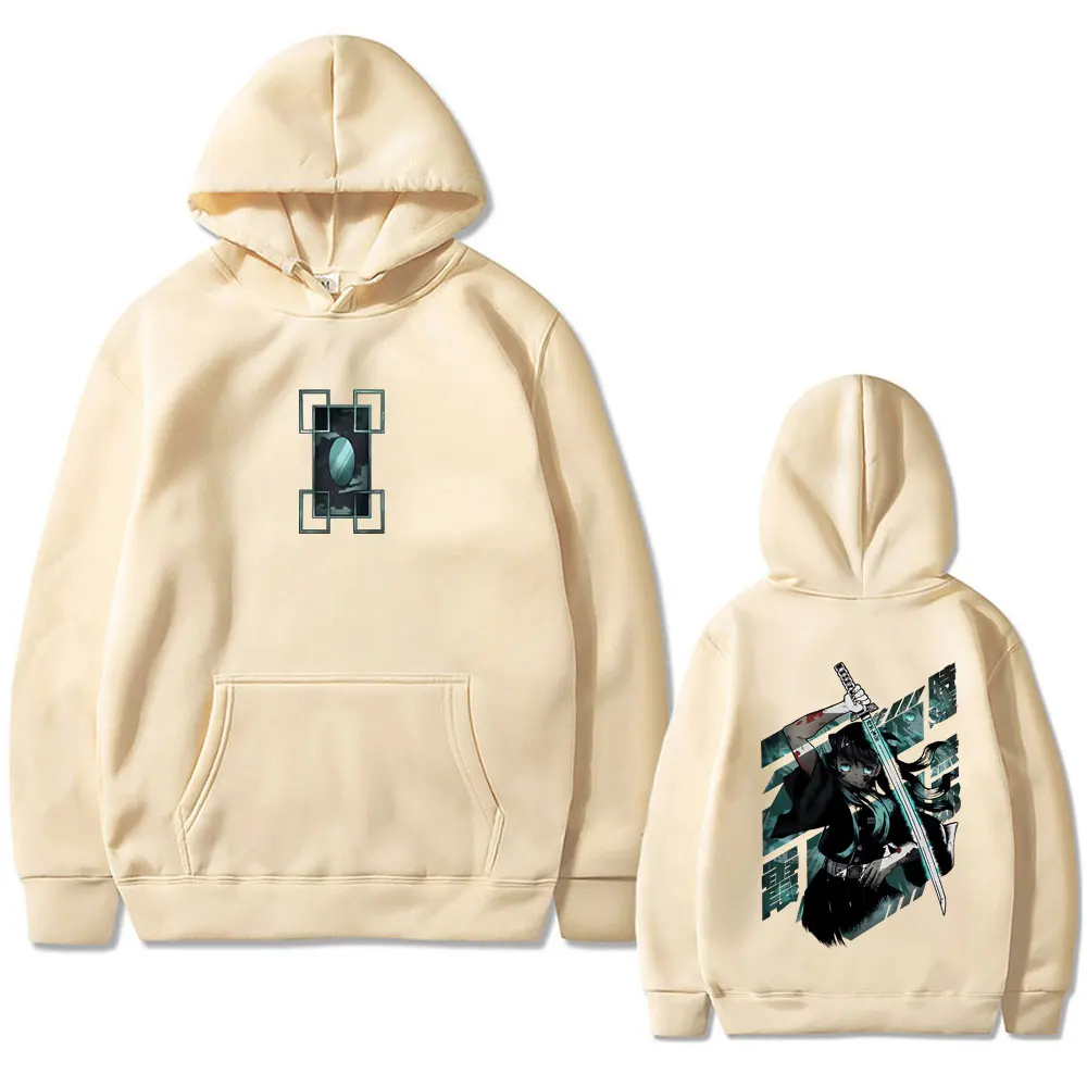 Anime Demon Slayer Tokitou Muichirou Graphic Hoodie Men Women Cartoon Fashion Oversized Streetwear Men's Casual Fleece Hoodies