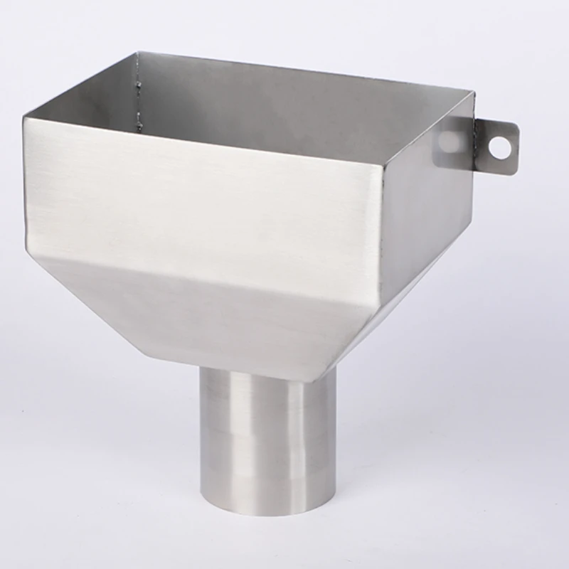 1PC Side inlet rainwater Hopper for stainless steel square funnel siphon rainwater discharge downspout hopper drain accessories