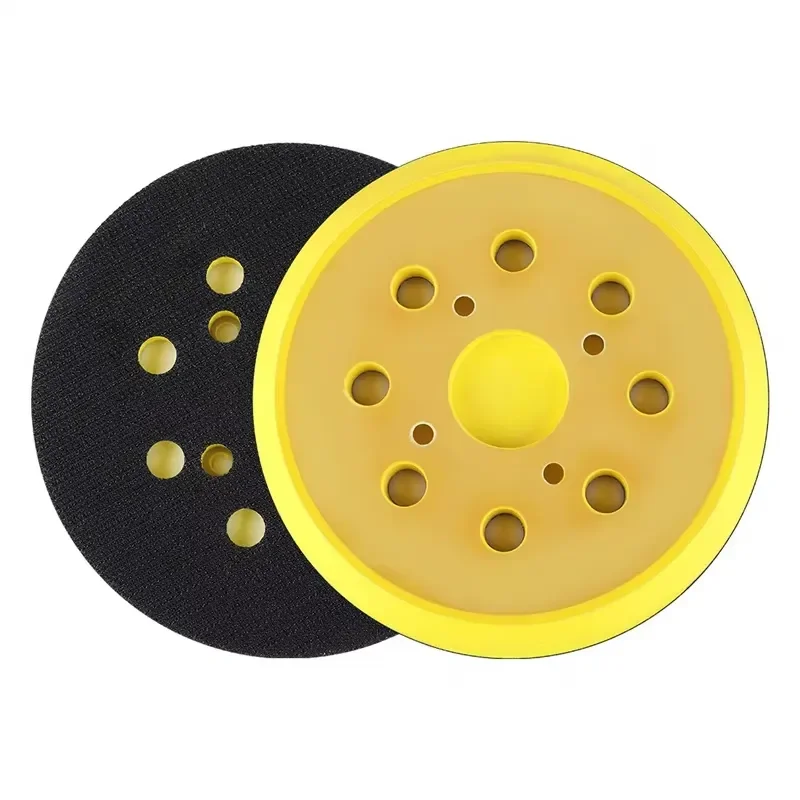 Good Selling 200 Pcs/1 Carton 125mm Flexible Rubber Sanding Pad 8 Holes Yellow Sanding Disc Backing Pad