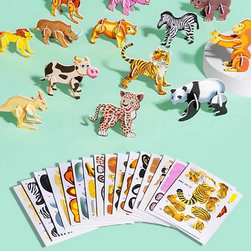 

25PCS/Set Toddlers Cartoon Animal Theme Puzzle Toy Children Building Block Toy Hand Eye Coordination Training Toy