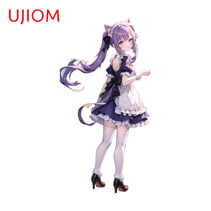 UJIOM Genshin Impact Keqing Wall Sticker Interesting Maid Uniform Enchanting Surfboard Decal Room Decoration Accessories