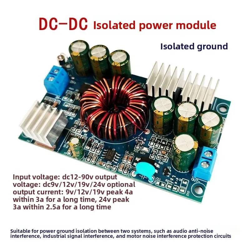 DC-DC Step-down Isolated Power Module 12V-90V To 9V4A/12V4A | 24V3A Isolated Ground Wire Anti-interference