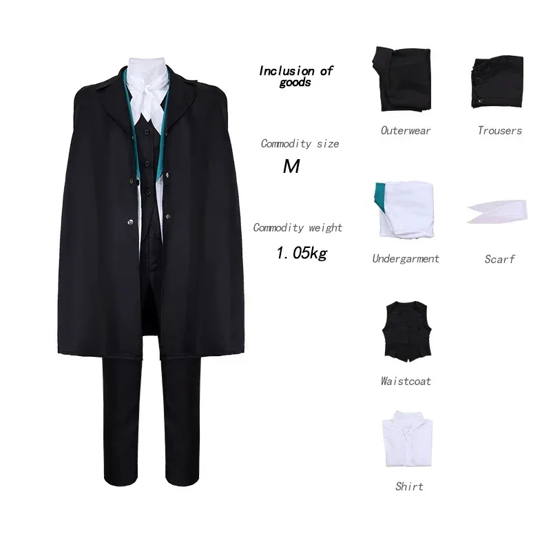 أزياء BSD التأثيرية لشخصية أنيمي كوميك كون لعب الأدوار إدغار آلان بو بدلات حفلات الهالوين 2025 رائجة البيع ty'4 #6