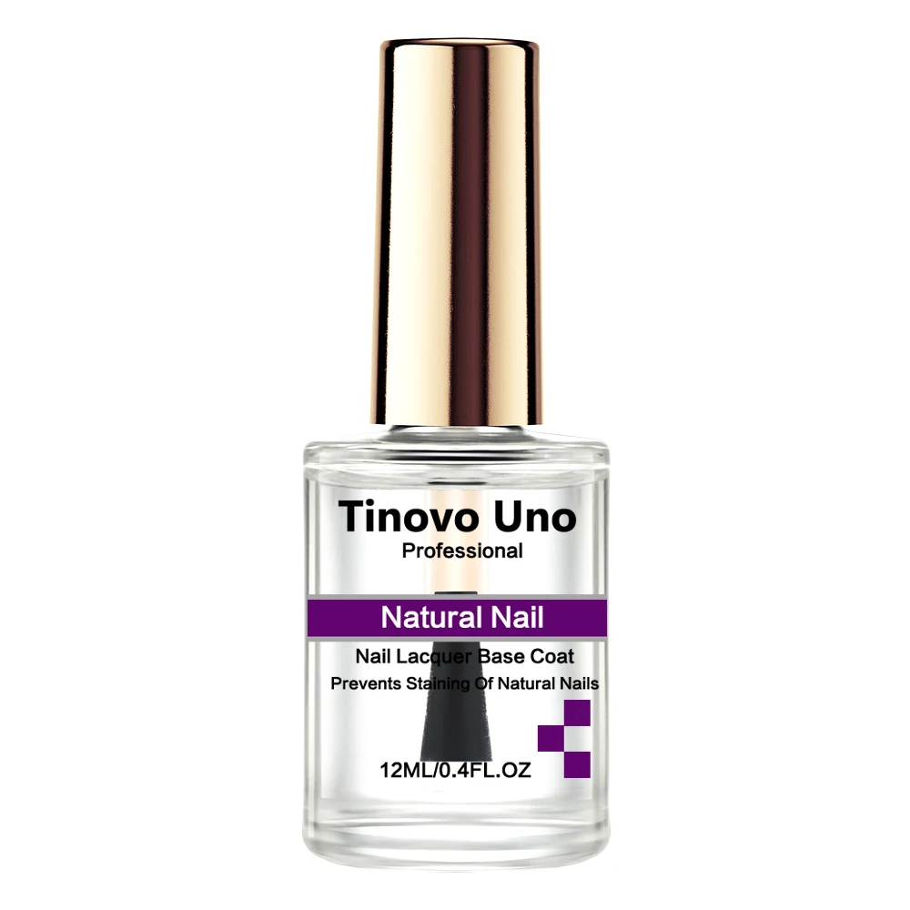 Tinovo Uno-esmalte de uñas Natural, capa Base, secado rápido, pintura superbrillante, endurecedor, manicura