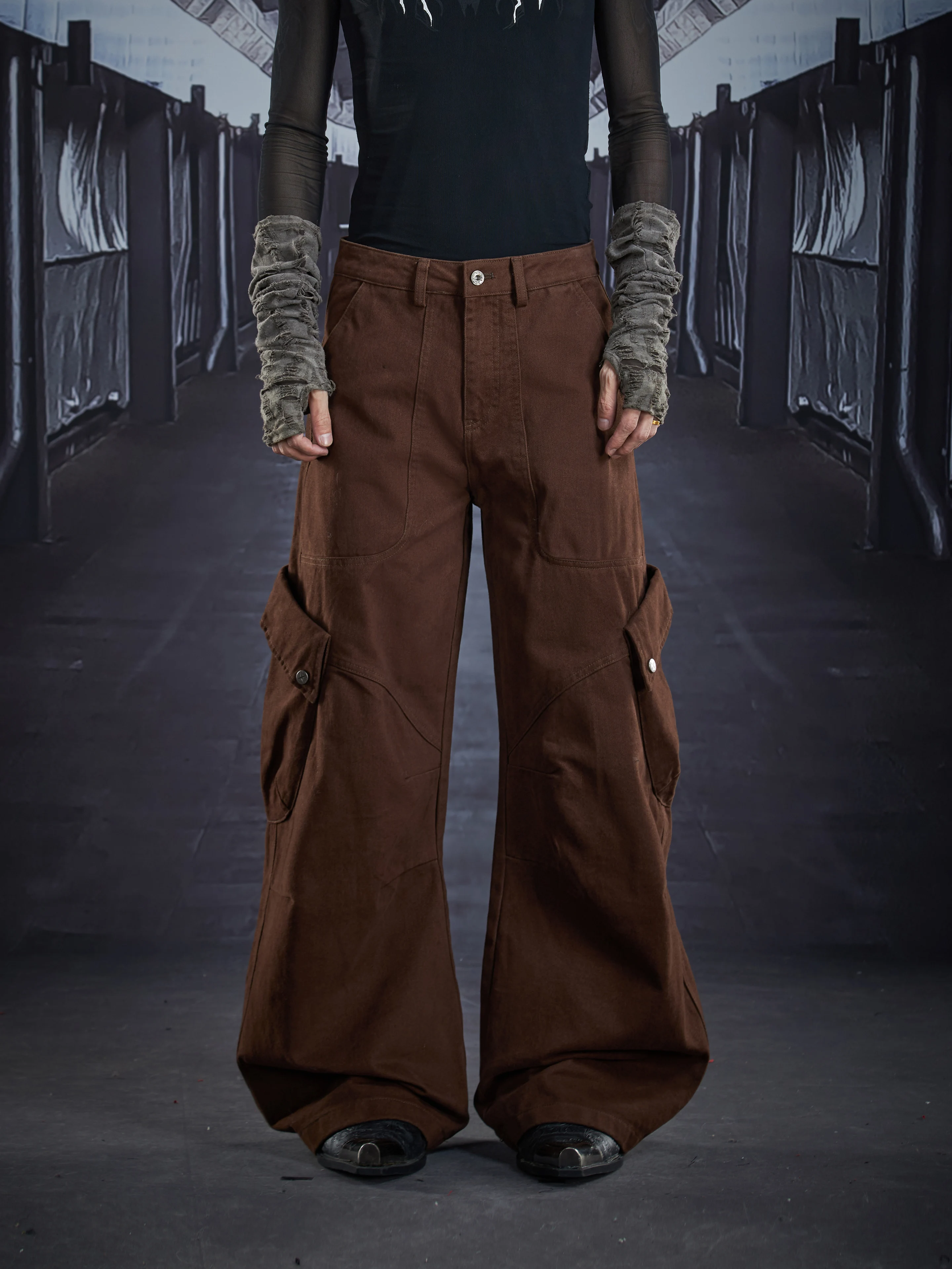 

Специальный дизайн, американские повседневные уличные деконструктивные брюки-карго с несколькими карманами