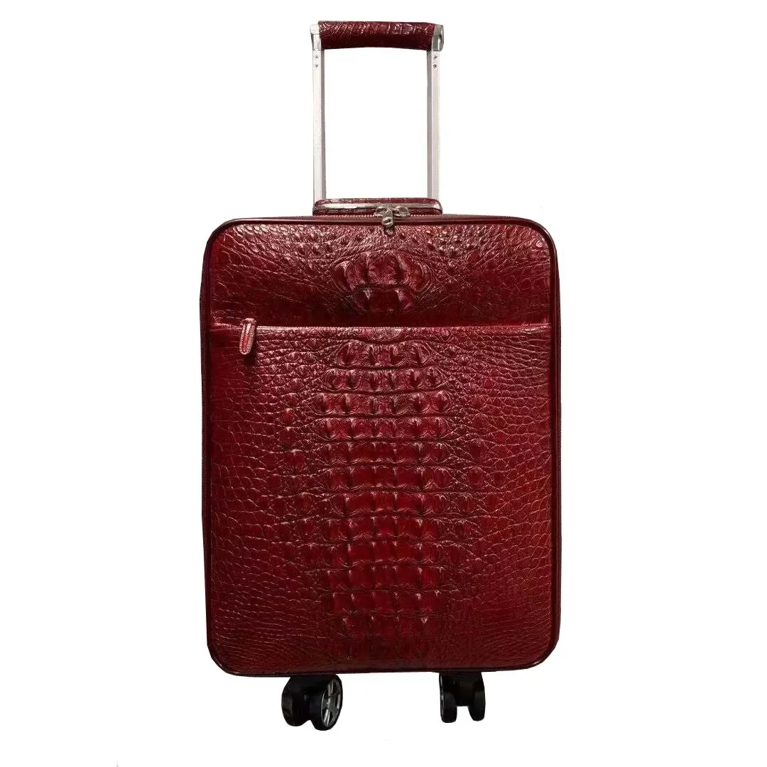 

fanzunxing new arrival crocodile leather men box Pull rod box Universal wheel crocodile leather men luggage