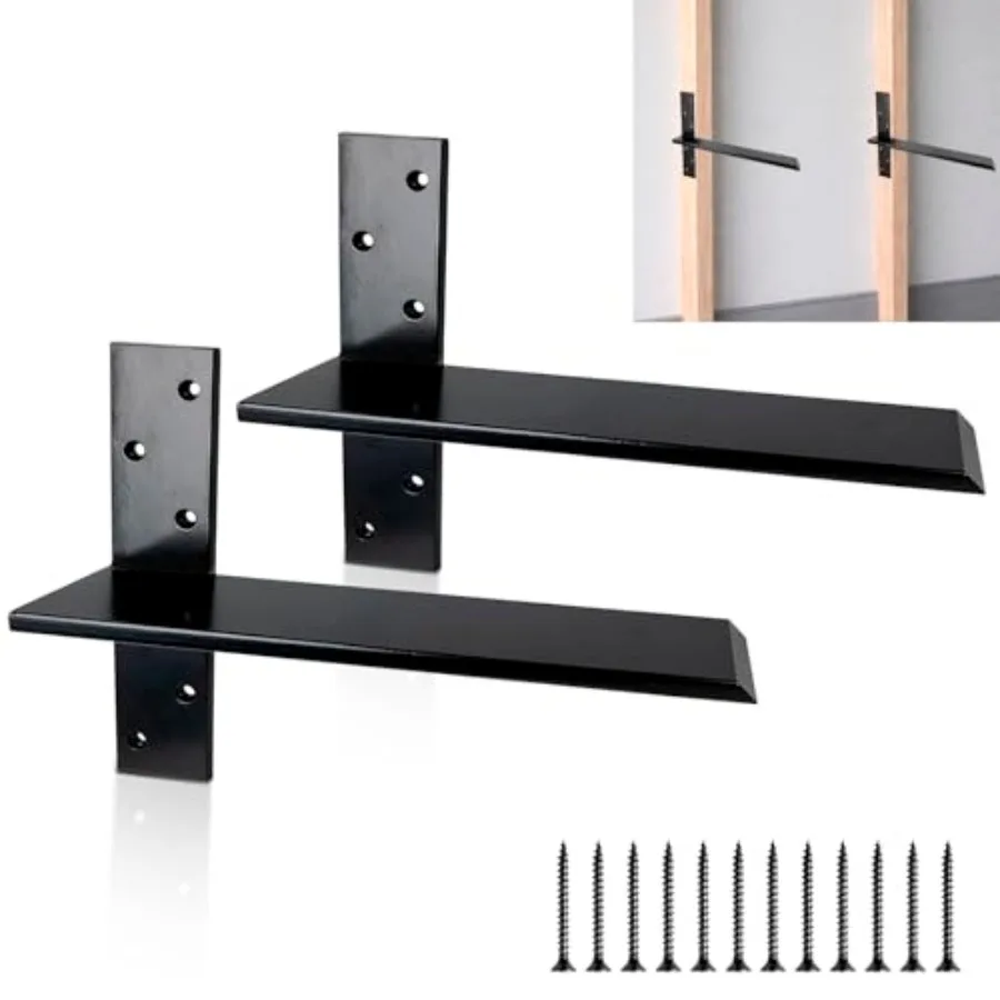 

Free Hanging T Shelf Bracket Holds 350lbs 1/2'' Thick x 2.5'' W Floating Bench Bracket Heavy Duty Hidden Countertop Support Bra