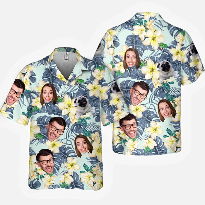 

Рубашки с тропическими растениями для фотографий лица, мужская одежда, Гавайская пляжная рубашка с 3D принтом, Y2k, топ, повседневные блузки с короткими рукавами и лацканами