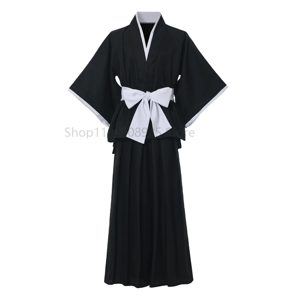 

Traditional Samurai Uniform Cosplay Costume Outfit Black Cloak Kimono Shinigami Kimono Set Uniform 2025