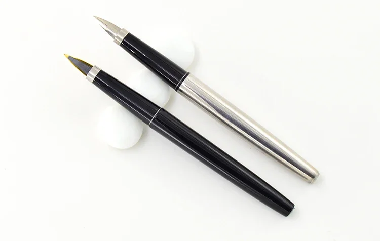 Accidnetal-Stylo plume classique en acier 443 doré, original