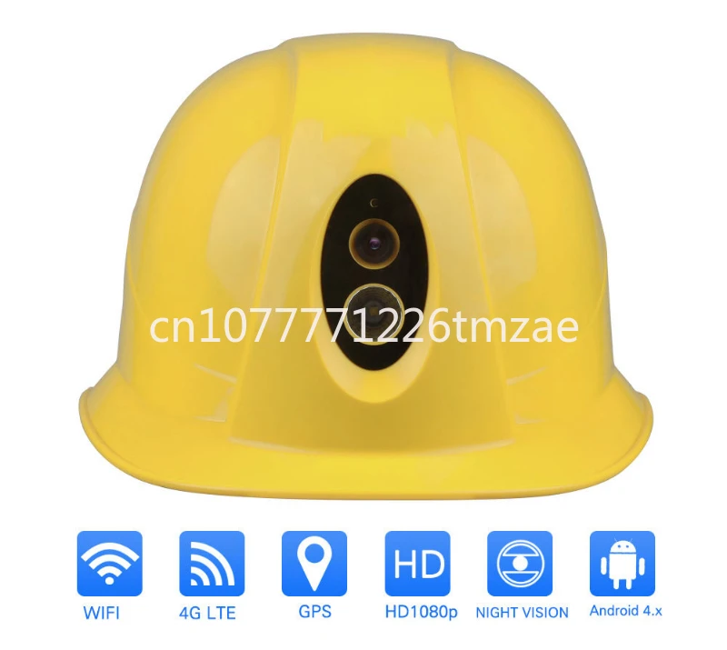 

GPS positioning LED lighting 4G intelligent helmet construction safety belt FHD 1080P camera