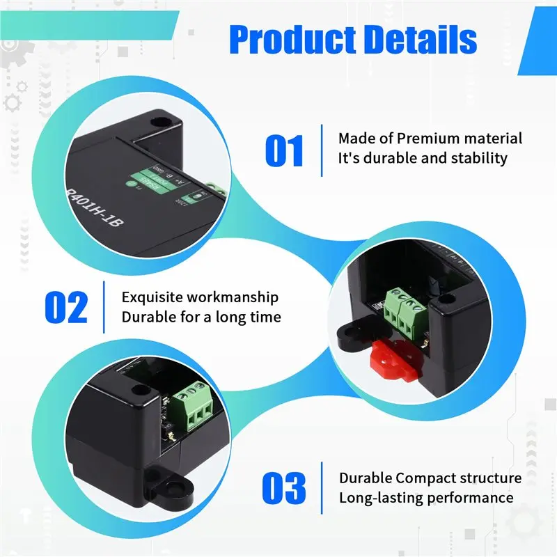 

1 шт. R401H-1B RS485 оптически изолированный последовательный концентратор с полудуплексной прозрачной передачей данных и 32 узлами, последовательный концентратор RS485