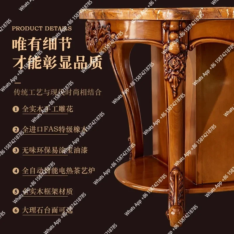 A69 European Tea Table Marble Solid Wood Tea Table And Chair Combination Home Balcony Office Club American Kung Fu Tea Table