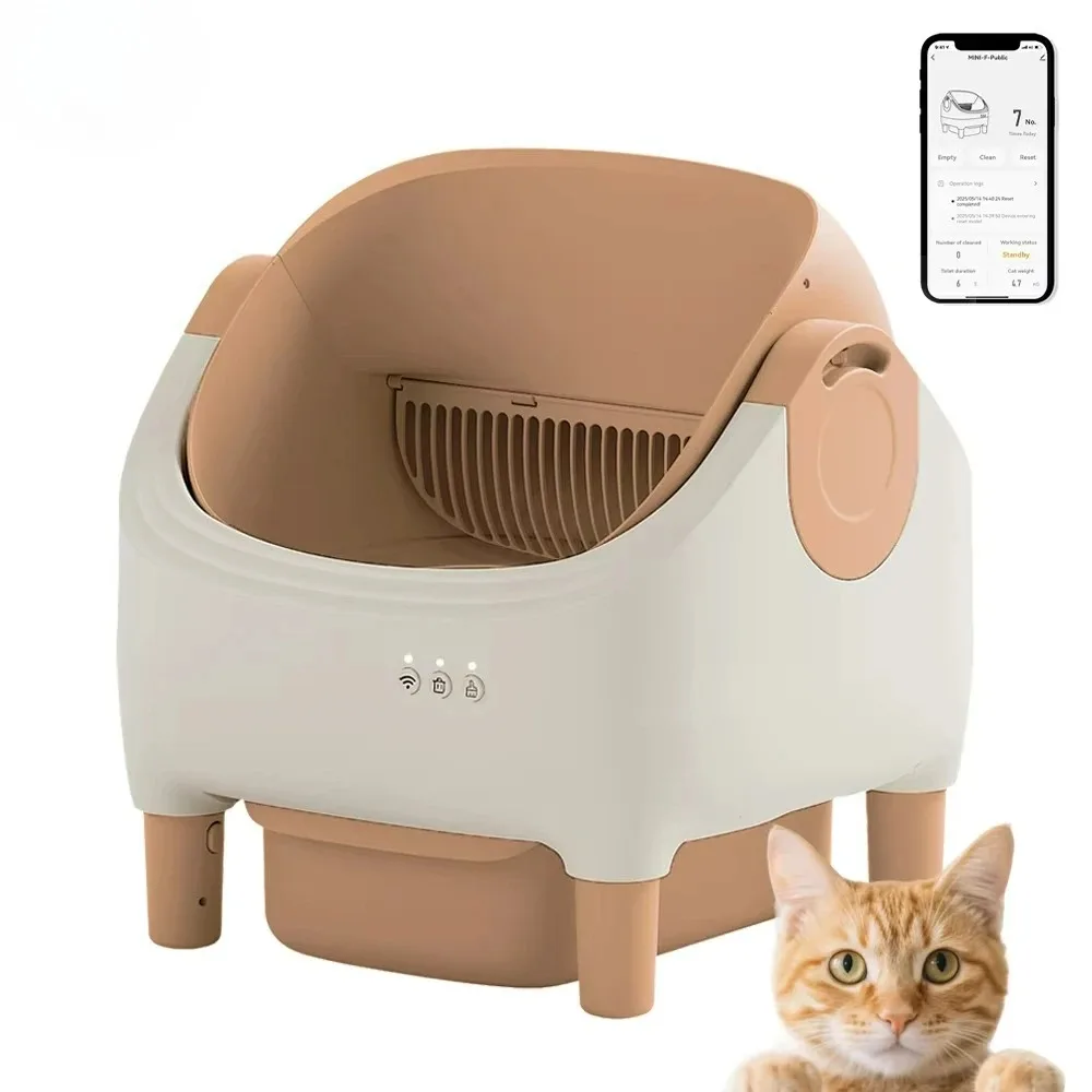 

Manufacturer Wholesale Open Smart Litter Box for Cats MiniF Cat Visual Friendly Colors Pastel Edition with Dual Safety Sensors