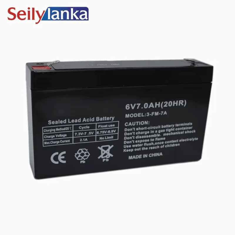 6V 7.0AH Battery Sealed Storage Batteries Lead Acid Rechargeable for Children Electric Car Electronic Said Emergency Lights