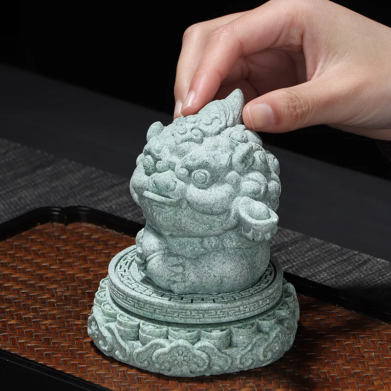 Fortune Comes Creative Pixiu Tea Pet Chinese Style Auspicious Beast Ornament Tea Set Accessory Home Decoration Display Gift