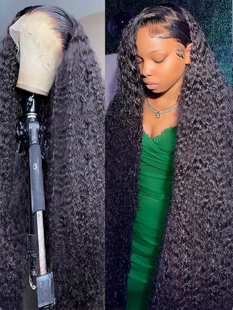 300% الكثافة 13x6 HD فضفاض موجة عميقة الدانتيل أمامي خصلات الشعر المستعار الإنسان 40 46 بوصة البرازيلي 13x4 المياه مجعد الدانتيل شعر مستعار أمامي للنساء