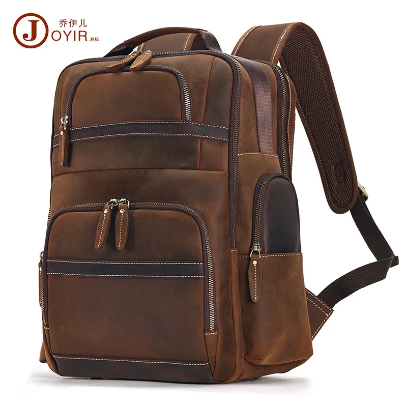 

Big Backpack Crazy Horse Men's Premium Sense Shoulders Men's Large Capacity Business Casual Leather Men's Bag Fashion Accessorie