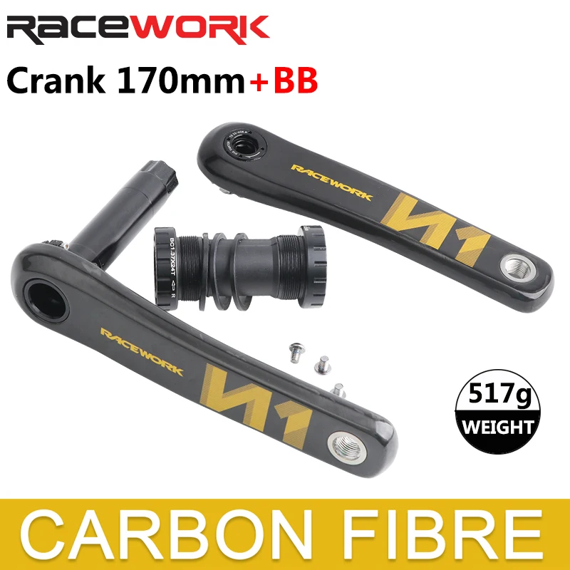 RACEWORK Carbon Road Bicycle Crankset 11/12 Speed Ultra-Light Gravel Bike Crank 170mm 12s Chainring 34/36/38T Cycling Parts