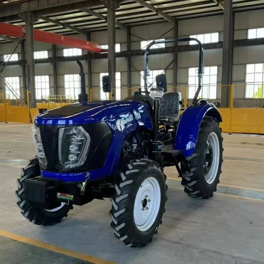 Mini trattore 4wd 50hp 60hp 70hp Trattore agricolo con cabina climatizzata Trattore a ruote 4 * 4