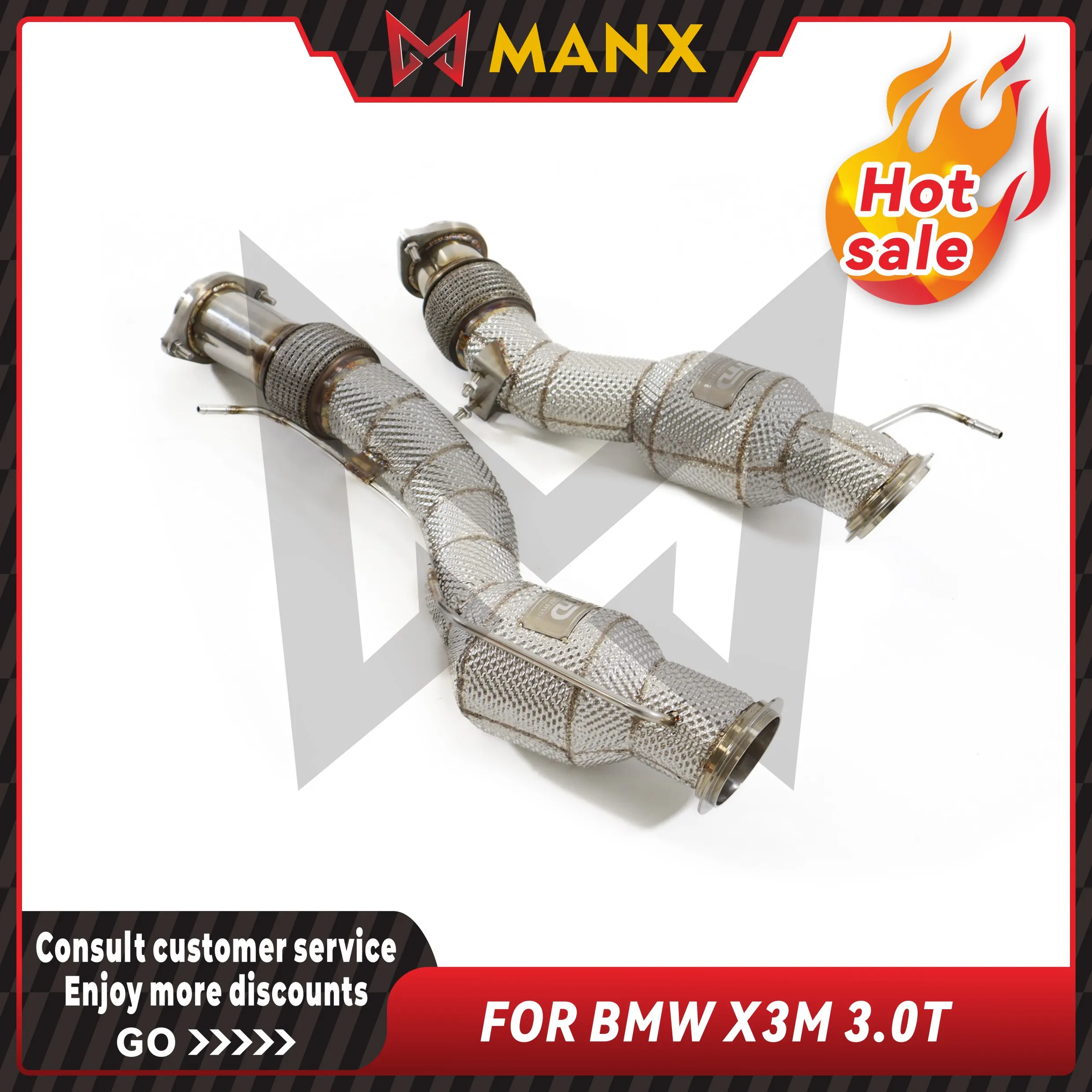 

Catalyzed Downpipe Catless Downpipe for BMW X3M 3.0T Performance Exhaust pipe with heat shield