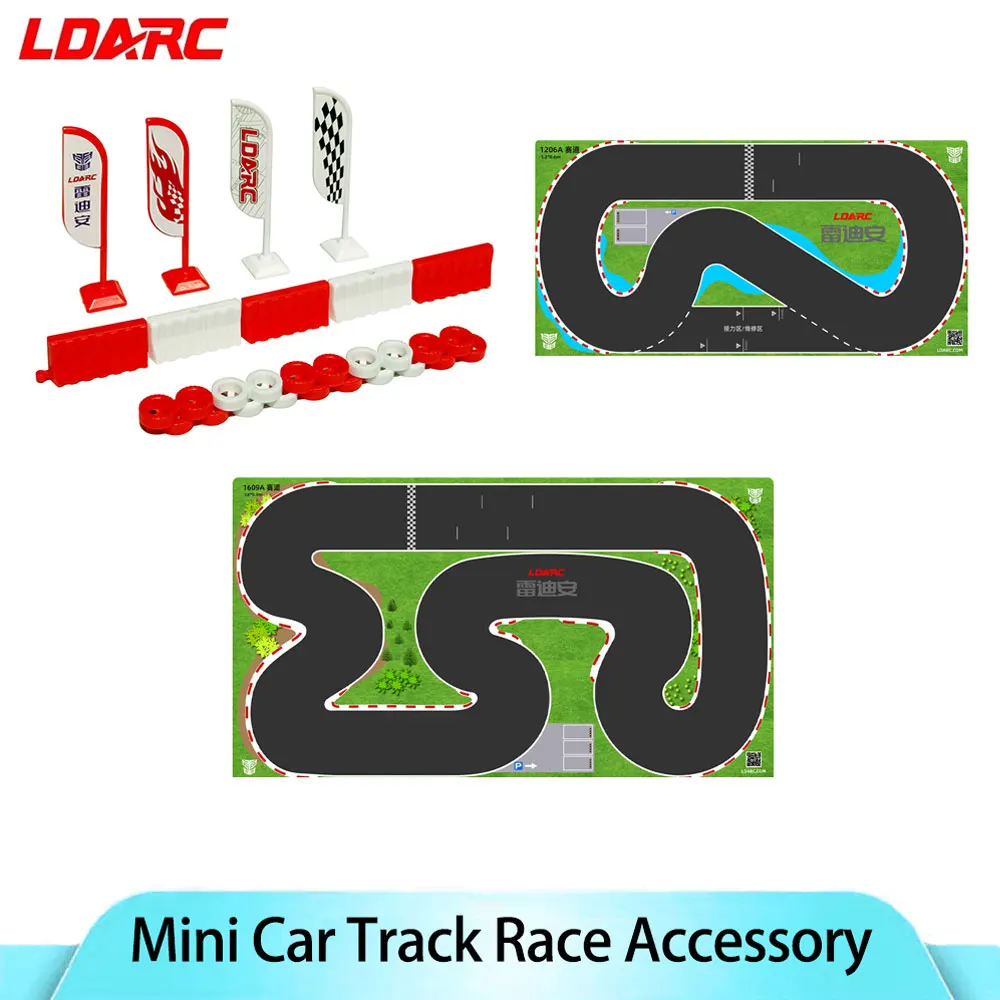 

LDARC Portable Race Track Rubber Mat 160x90mm 120x60mm 240x120mm 240x240mm RC 1/76 1/64 1/58 Mini Car Track Race Accessory
