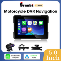 Srnubi 5 Inch Motorcycle Carplay DVR IP67 Waterproof GPS Navigation Wireless Carplay & Android auto IPS Screen Smart Monitor