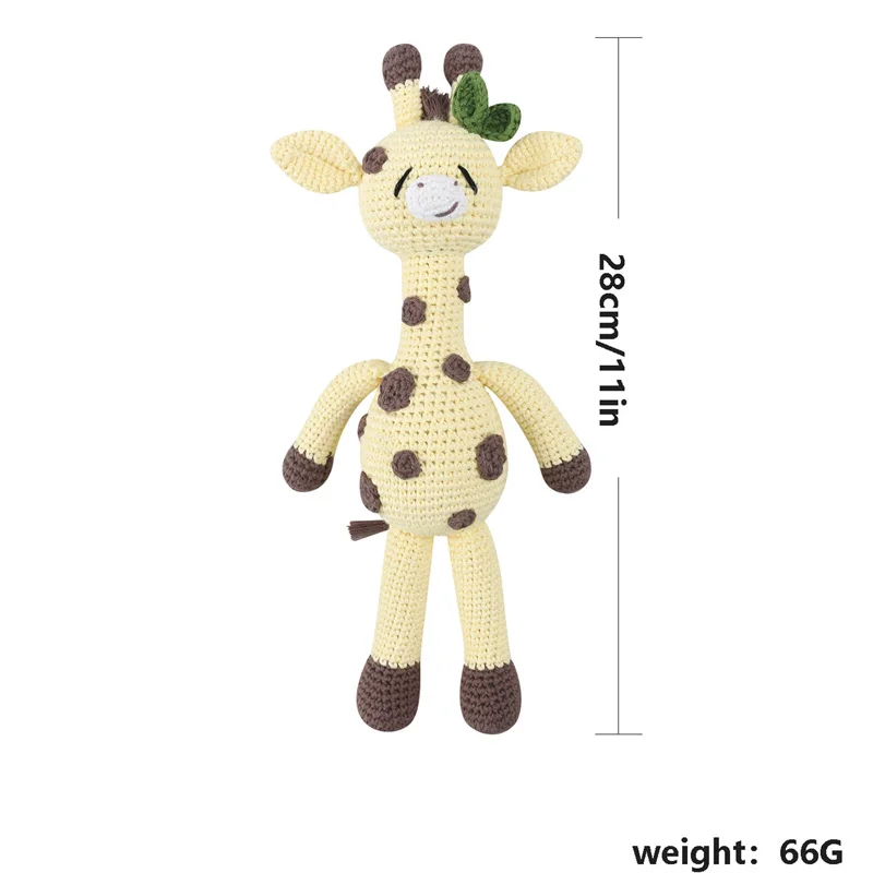 Crochet Baby Cute Stuffed Animal Handmade Giraffe Lion Soothing Toy Newborn Sleep Aid Gift Photography Props