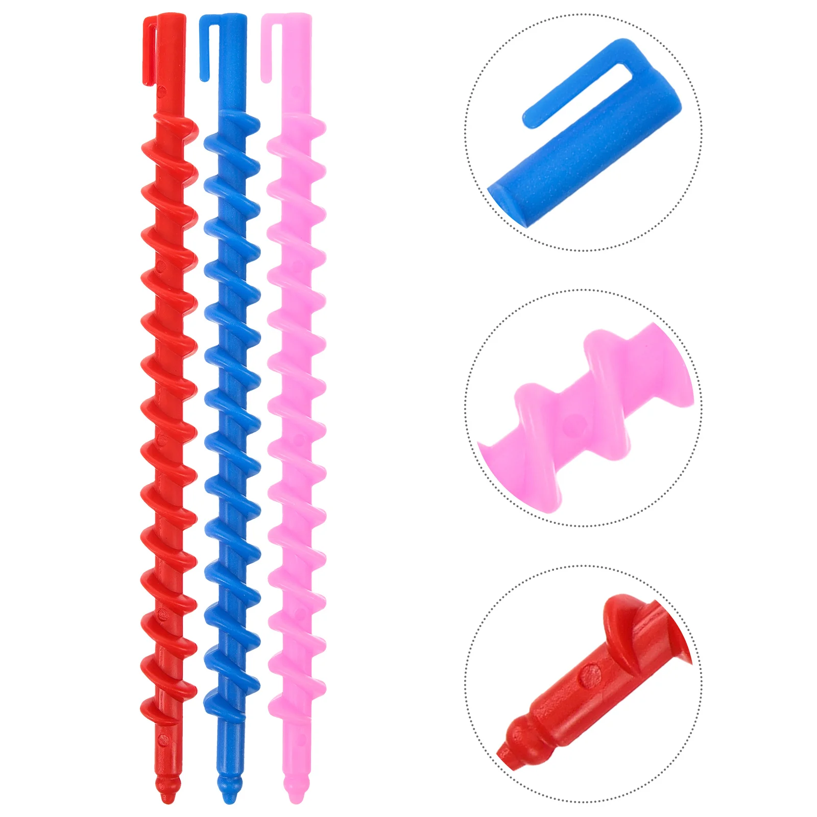 

20 PCS Rod Spiral Perm Tool Hair Curler Pins No Heat Curlers Curling Tools Small Rollers