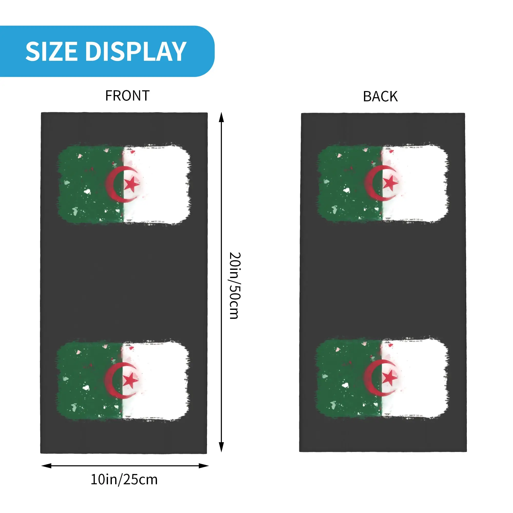 Flag of Algeria Bandana  Retro Cycling Mask Running Travel Sun Protection Balaclava Graphic Neck Cover Tactical Mask