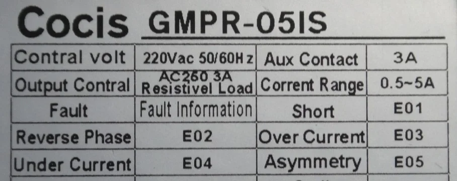 Nouvelle protection numérique originale de moteur de COICS Korth / Legi GMPR-05IS protection intégrée de moteur