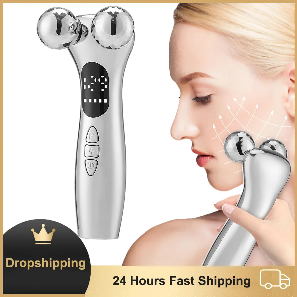 Microcurrent Pulse Face Massager Roller Skin Firming Lifting Machine Fades Fine Lines Dark Circles Eye Care Massage Beauty Tool