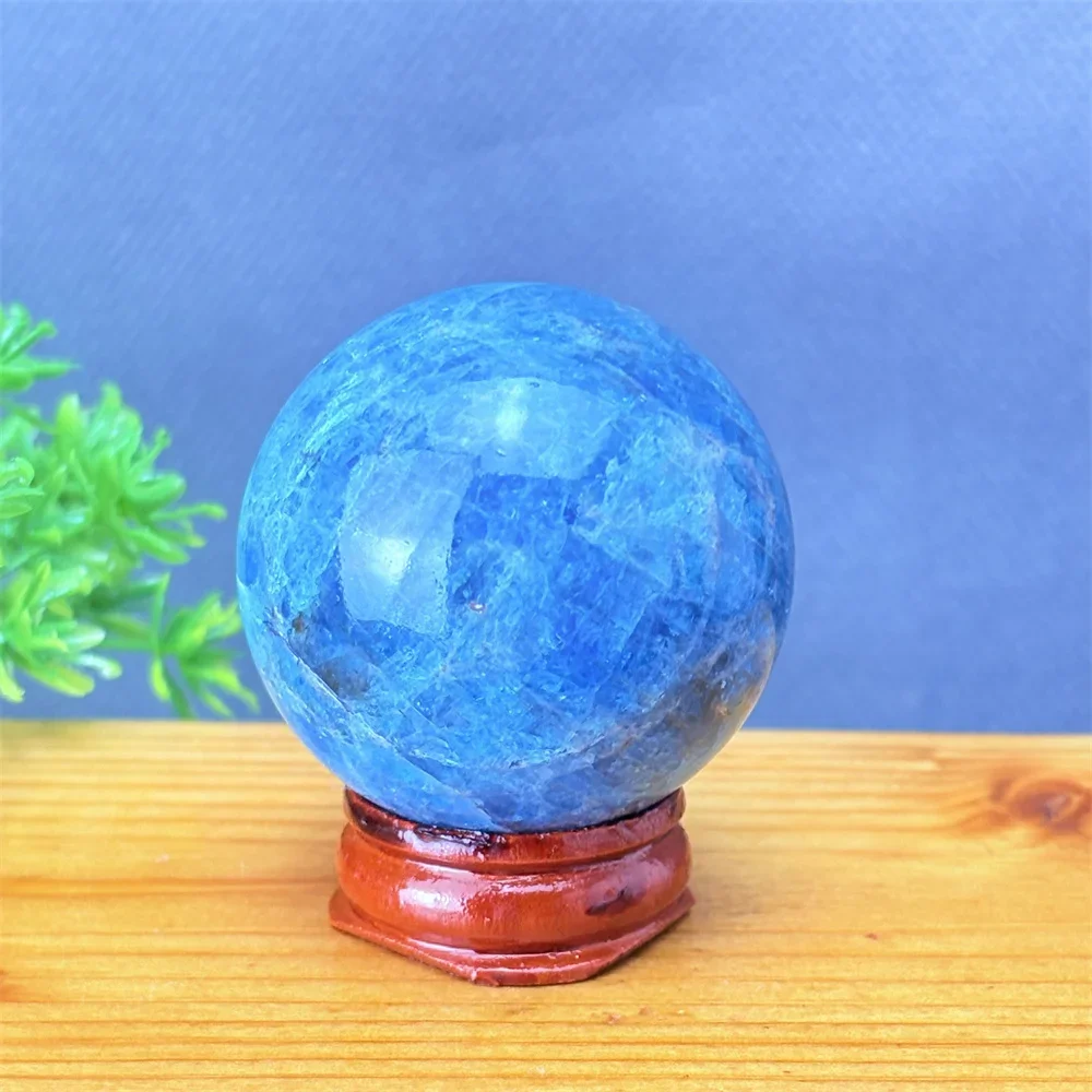 Natural Crystal Sphere Blue Apatite Quartz Ball Reiki Healing Energy Stone for Home Decoration Sky Blue Crystals Witchcraft