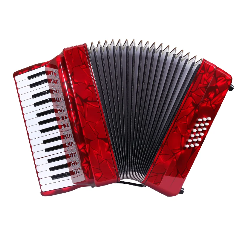 Professional Diatonic Accordion Adult Grading Performance Beginner Keyboard Instrument 30 Keys 18 Bass Portable ABS Material