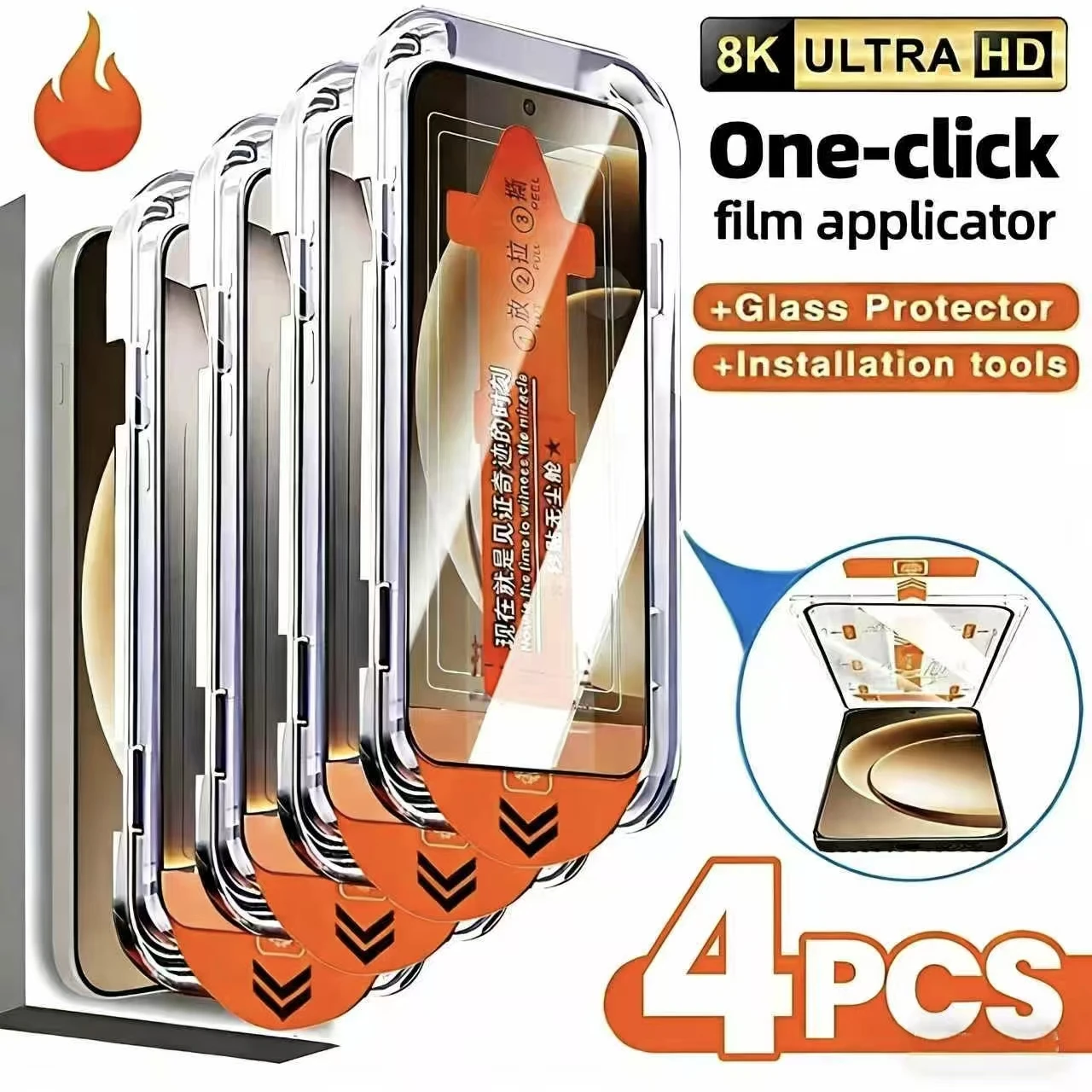 

1-4 шт. HD прозрачное защитное стекло с функцией разблокировки по отпечатку пальца для Samsung S26 Ultra S25 Edge S24 Plus S23 S22