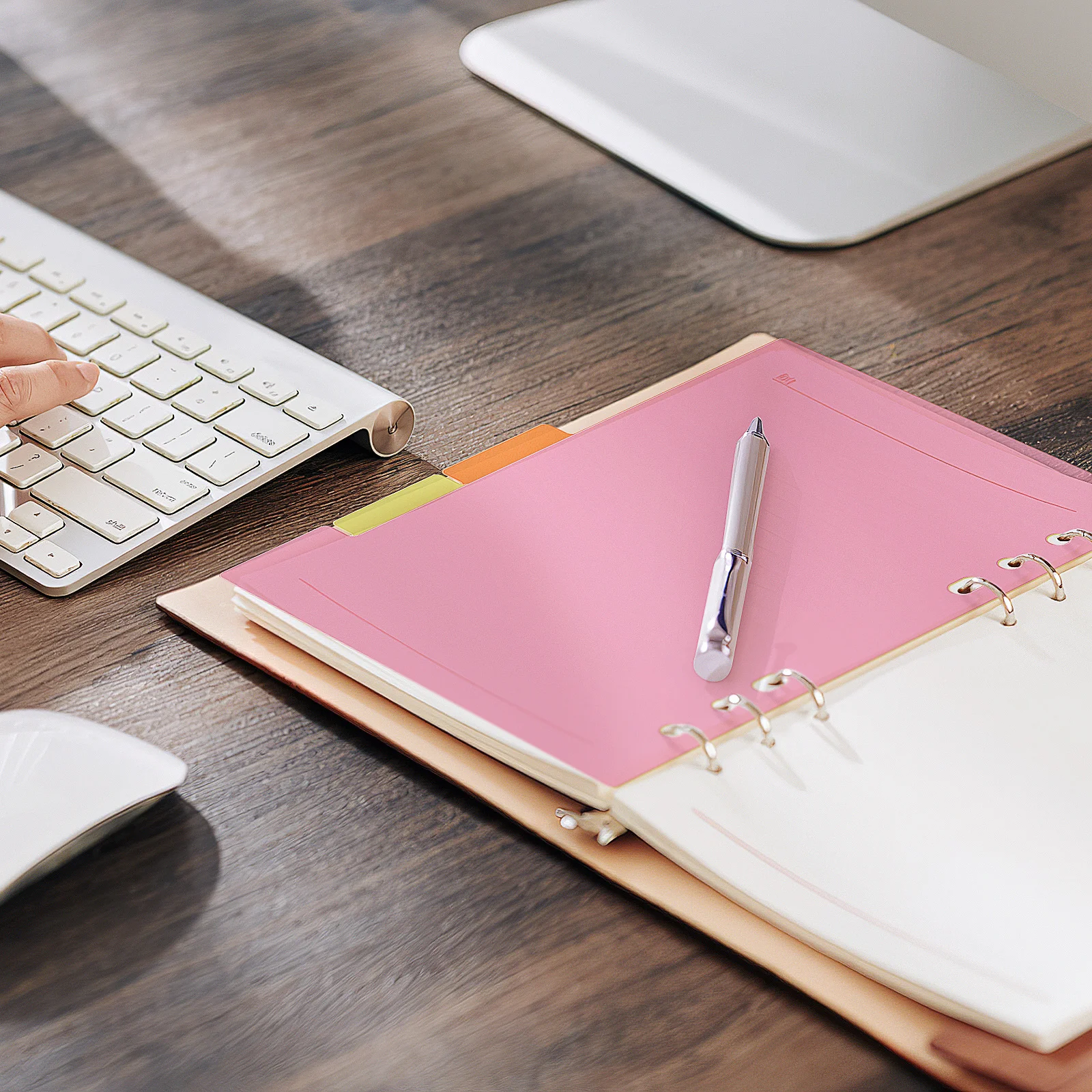 10 pcs Plastic 6 Holes A5 Size Binder Dividers With Tabs For Notebook Label Index Page Dividers School Office Home