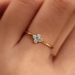 Fashion New Flower Stainless Steel Ring for Women Personalized Exquisite Crystal Ring Jewelry Accessories Wholesale