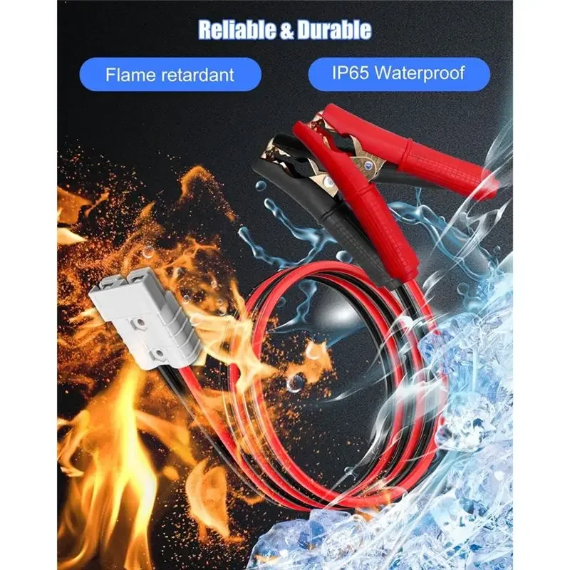 50A For Anderson Connector With 10AWG Battery Alligator Clip, 600V Cable Towing Winch Quick Connect Plug