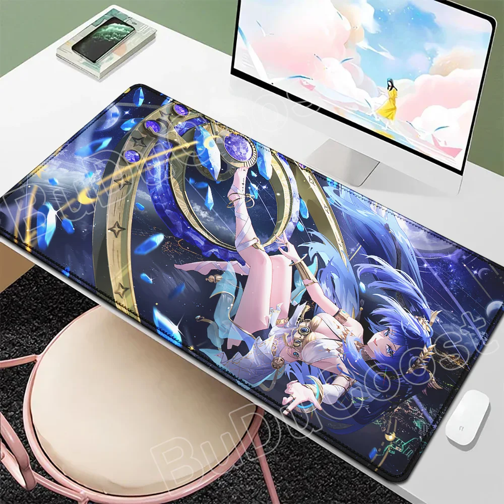 Beautiful Kawaii Luno Wuthering Waves Mouse Pad Gamer Mousepad Accessories Keyboard Mat Gaming Laptop Anime Pretty Girl Desk Mat