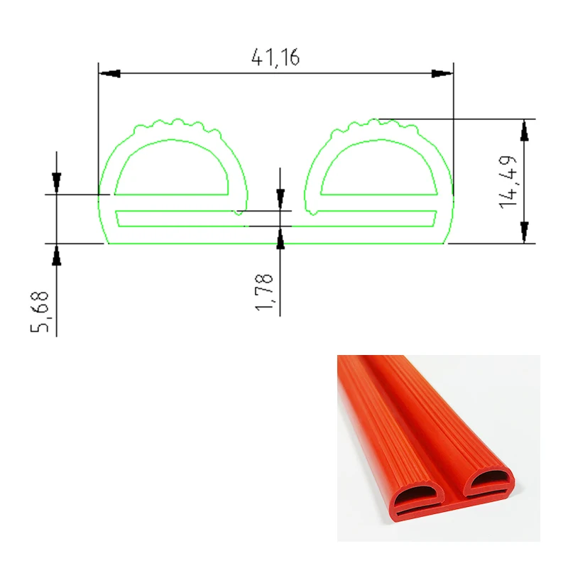 1m High Temperature Resistant Water Proof Oven Door Window Extruded Joints rice steamer Silicone Seal Rubber Seal Strip