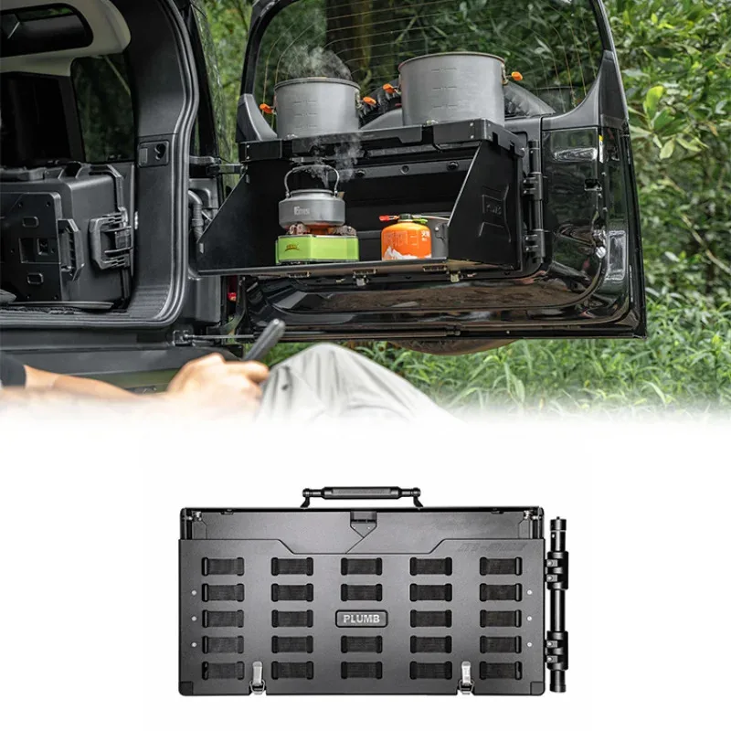 Suitable Foldable Tailgate Table Al-Mg Alloy Rear Door Molle Panel Cargo Organizer Shelf Rack Tool for  Land 2021 2022