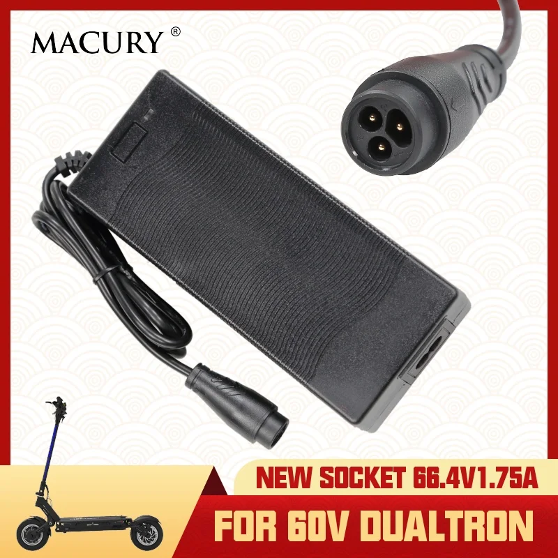 

New Socket 66.4V 1.75A Charger for Minimotors 60V Dualtron Achilleus Thunder Victor Spider Eagle Ultra Compact Electric Scooter