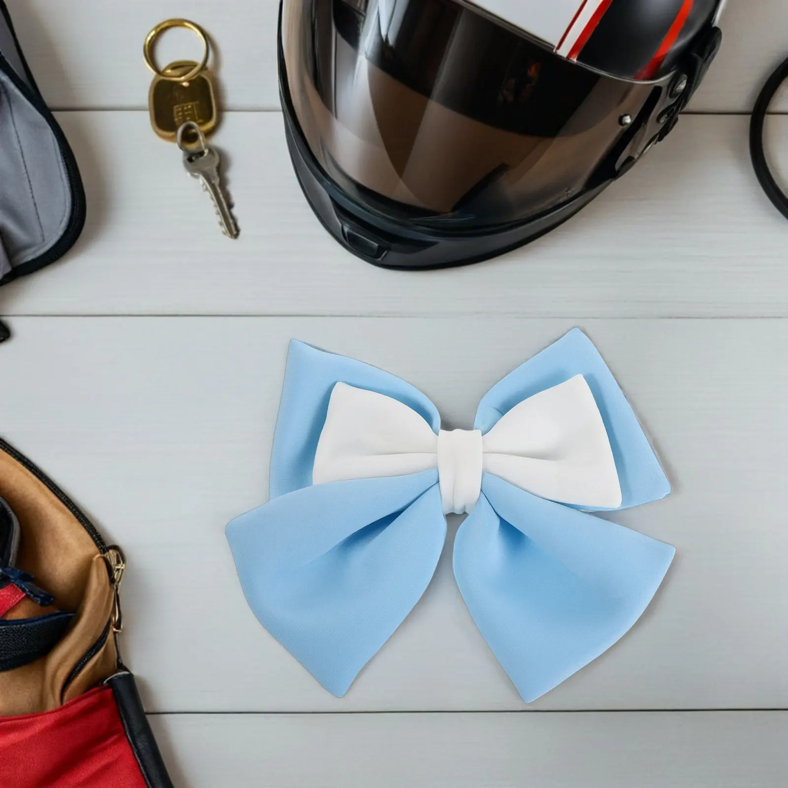 Large Fabric Motorcycle Bow Decorative Removable Girly Accessories Car Tail Bow for Women Bike Accessories Stylish