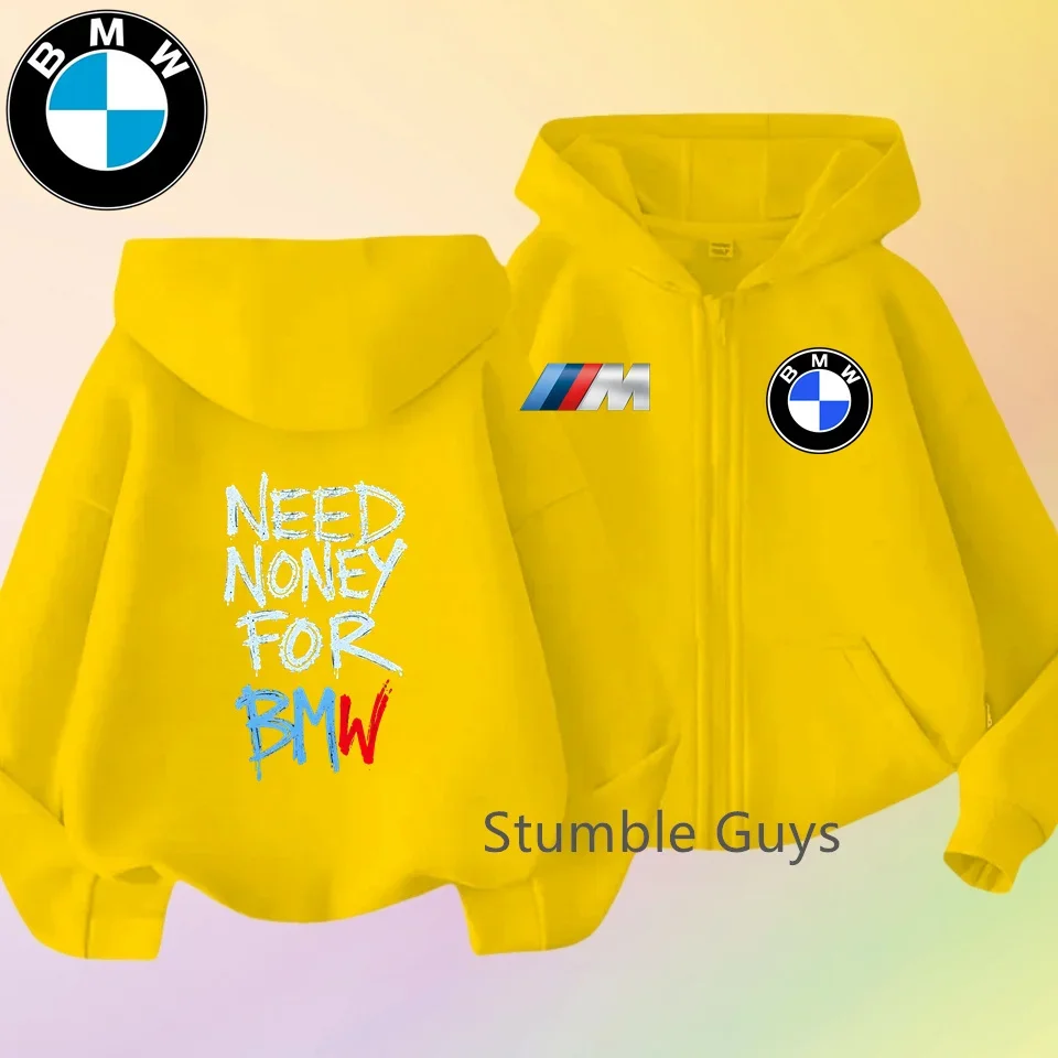 Bluza z kapturem dla dzieci BMW, jesienne ubrania, zimowa bluza dla chłopców i dziewcząt, ciepła, codzienna bluza, motocyklowa odzież codzienna, kurtka. ​