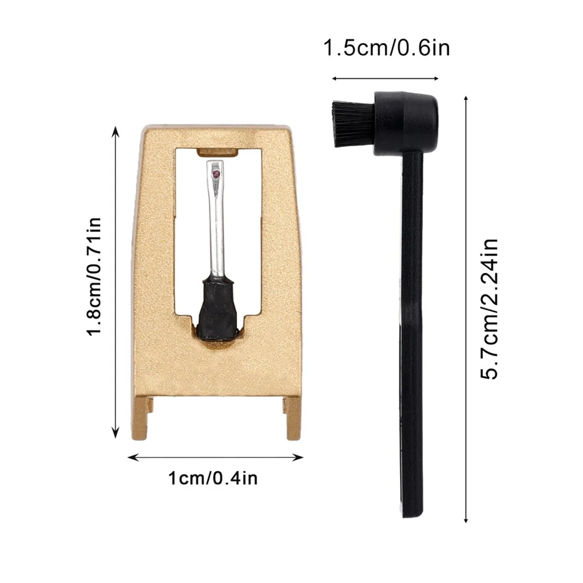 مجموعة إبر مشغل التسجيلات، 4 قطع من إبر القرص الدوار مع فرشاة تنظيف ستايلس قطعة واحدة، بديلة لفونوغراف الفينيل LP