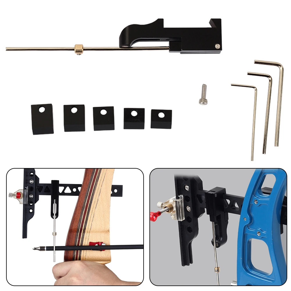 

1pc Archery Clicker Aluminium Alloy Recurve Bow Clicker With Adjusting Sliders For-Shooting Arrow Signal Piece Clicker Stick