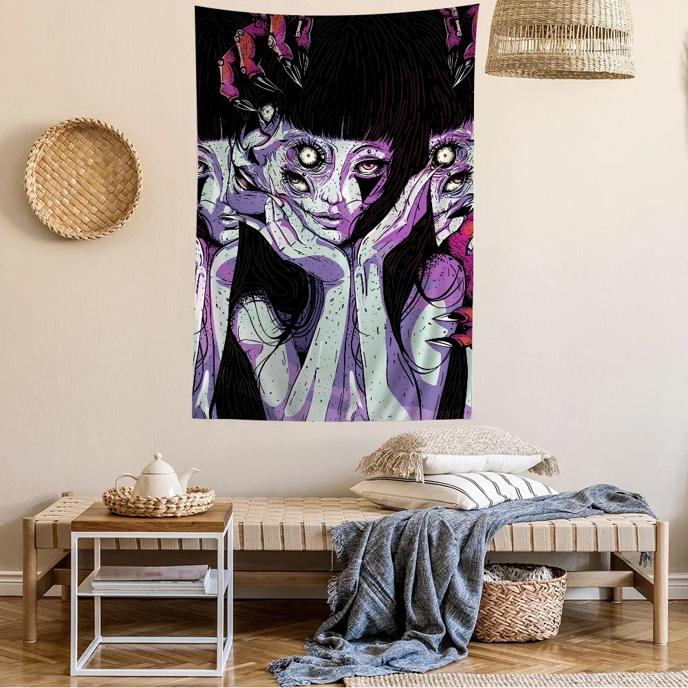 Anime Tomie Junji Ito Tapestry Art Printing Art Science Fiction Room Home Decor Home Decor