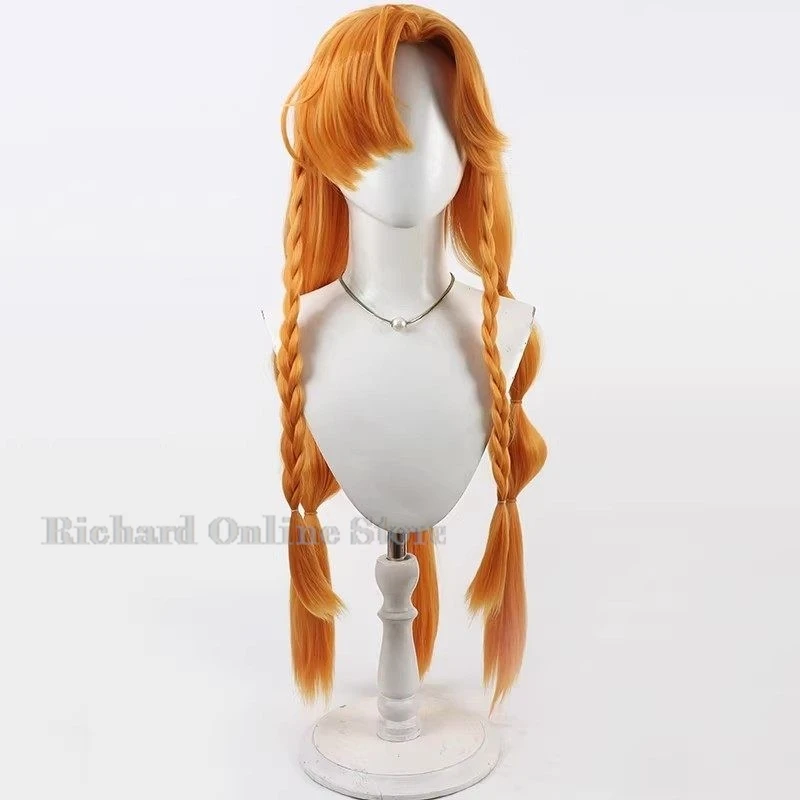 Halloween Costumes Wuthering Waves sigrika Fluffy Orange Scalp Top Cosplay Wig Authentic Game Replica Anime Accessories Adults