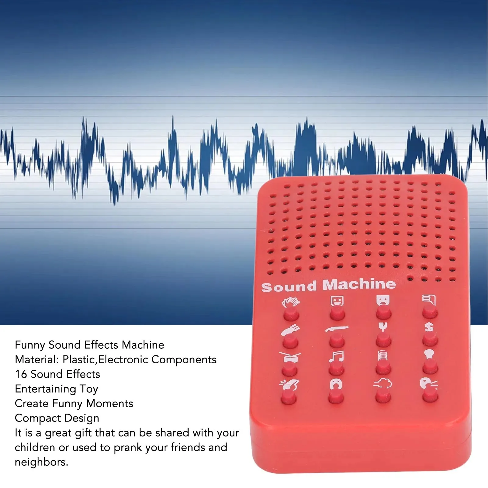 Portable 16 Sound Effects Electronic Sound Box Ornament, Funny Prank Desktop Leisure Decor, Mini Noise Making Machine Accessory