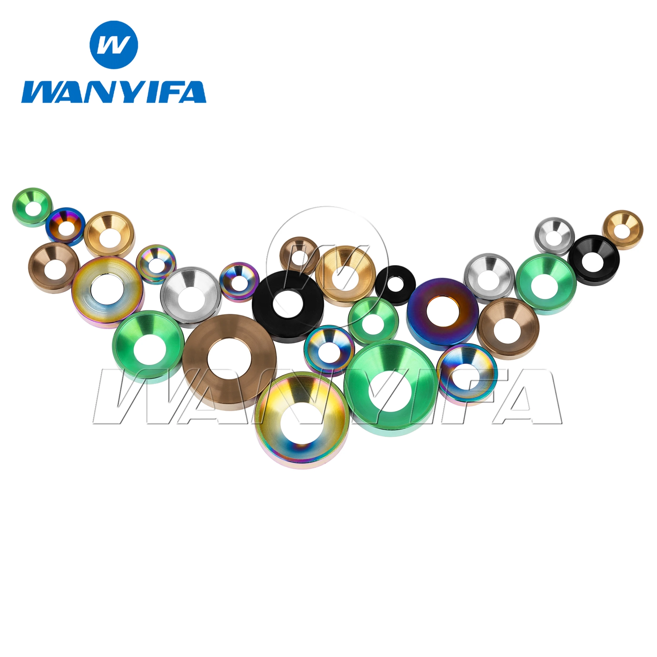 

Wanyifa Multi-Color Titanium Alloy Countersunk Washers & Spacers M3/M4/M5/M6/M8 Decorative Fastener 1pcs